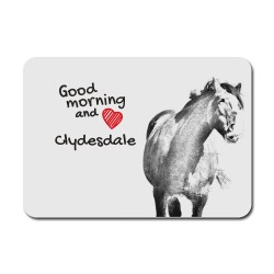 Clydesdale, Mauspad mit einem Bild eines Pferdes.