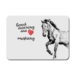 Mustang , Mauspad mit einem Bild eines Pferdes.