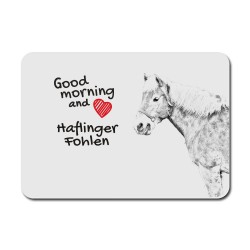 Haflinger, A mouse pad with the image of a horse.