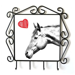 American Quarter Horse- Cintre pour vetements avec une image du cheval. Collection. Chien avec le coeur