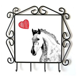 Pure race espagnole- Cintre pour vetements avec une image du cheval. Collection. Chien avec le coeur