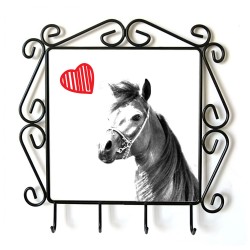 Caballo árabe- Percha para ropa con la imagen de caballo. Caballo con el corazón