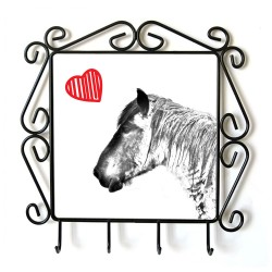 Caballo Belga- Percha para ropa con la imagen de caballo. Caballo con el corazón
