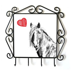 Canadian horse- Percha para ropa con la imagen de caballo. Caballo con el corazón