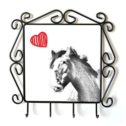 Clydesdale- Percha para ropa con la imagen de caballo. Caballo con el corazón