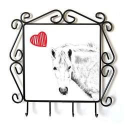 Fjord (cheval)- Cintre pour vetements avec une image du cheval. Collection. Chien avec le coeur