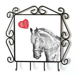 Frisone- Percha para ropa con la imagen de caballo. Caballo con el corazón