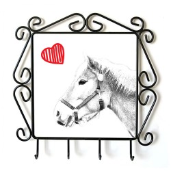 Haflinger- Percha para ropa con la imagen de caballo. Caballo con el corazón