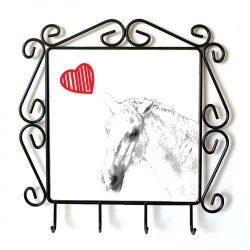 Lipizzano- Percha para ropa con la imagen de caballo. Caballo con el corazón