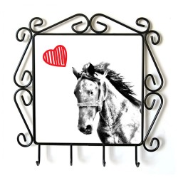 Mustang - Percha para ropa con la imagen de caballo. Caballo con el corazón