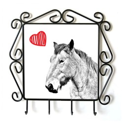 Ardennais- Cintre pour vetements avec une image du cheval. Collection. Chien avec le coeur