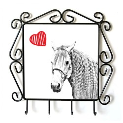 Aztèque- Cintre pour vetements avec une image du cheval. Collection. Chien avec le coeur