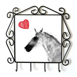 Barbe- Cintre pour vetements avec une image du cheval. Collection. Chien avec le coeur