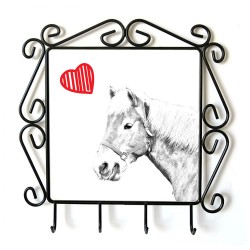 Haflinger- Percha para ropa con la imagen de caballo. Caballo con el corazón