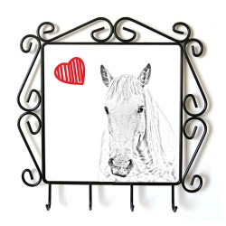 Camargue - Percha para ropa con la imagen de caballo. Caballo con el corazón
