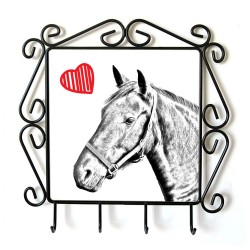 Danois sang chaud- Cintre pour vetements avec une image du cheval. Collection. Chien avec le coeur