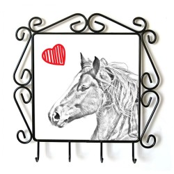 Freiberger- Percha para ropa con la imagen de caballo. Caballo con el corazón