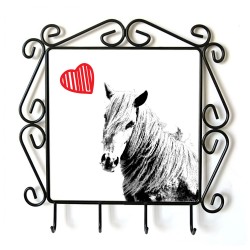 Giara horse- Percha para ropa con la imagen de caballo. Caballo con el corazón