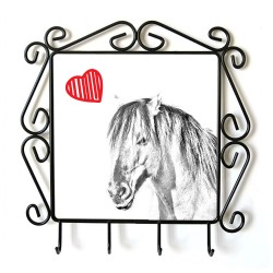 Henson- ruccia per abiti con l’immagine di un cavallo. Collezione. Cavallo con cuore