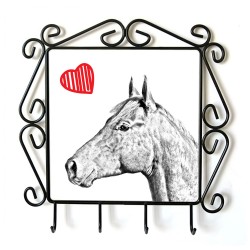 Holsteiner- Percha para ropa con la imagen de caballo. Caballo con el corazón