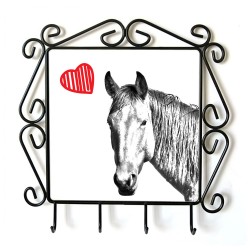 Namib Desert Horse- Cintre pour vetements avec une image du cheval. Collection. Chien avec le coeur
