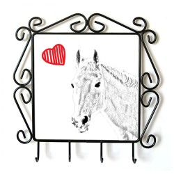 Trotteur Orlov- Cintre pour vetements avec une image du cheval. Collection. Chien avec le coeur