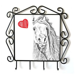 Pintabian- Percha para ropa con la imagen de caballo. Caballo con el corazón
