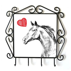 Zweibrücker- Percha para ropa con la imagen de caballo. Caballo con el corazón