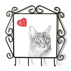 Abyssin- Cintre pour vetements avec une image du chat. Collection. Chat avec le coeur