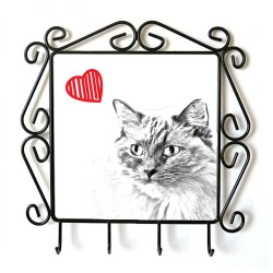 Ragdoll- Percha para ropa con la imagen de gato. Gato con el corazón