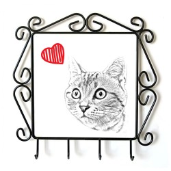 American shorthair- Cintre pour vetements avec une image du chat. Collection. Chat avec le coeur