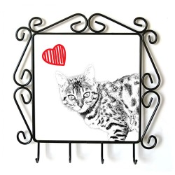 Bengal- Cintre pour vetements avec une image du chat. Collection. Chat avec le coeur