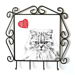 Britisch Langhaar- Percha para ropa con la imagen de gato. Gato con el corazón