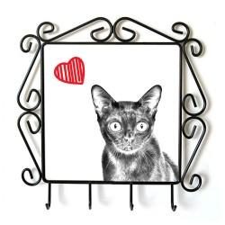 Bombay - Percha para ropa con la imagen de gato. Gato con el corazón