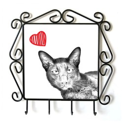 Habana brown- Percha para ropa con la imagen de gato. Gato con el corazón