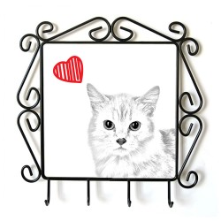 Munchkin- clothes hanger with an image of a cat. Collection. Cat with heart.