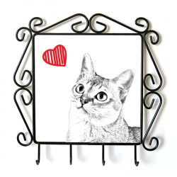 Singapura cat- clothes hanger with an image of a cat. Collection. Cat with heart.