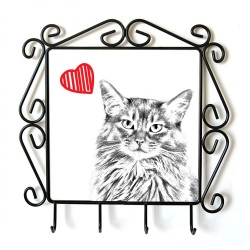 Somali cat- clothes hanger with an image of a cat. Collection. Cat with heart.