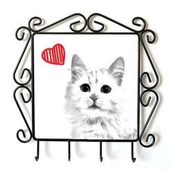 Gato Van Turco- Percha para ropa con la imagen de gato. Gato con el corazón