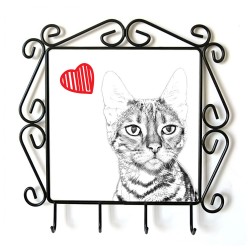 Toyger- Percha para ropa con la imagen de gato. Gato con el corazón