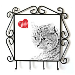 Highland Lynx- Percha para ropa con la imagen de gato. Gato con el corazón