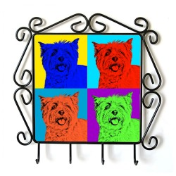 Cairn terier- Percha para ropa con la imagen de perro. Estilo de Andy Warhol