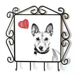 Basenji- Percha para ropa con la imagen de perro. Perro con el corazón