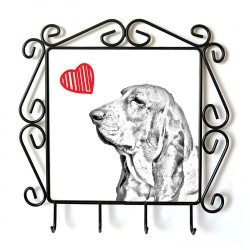 Basset Hound- Percha para ropa con la imagen de perro. Perro con el corazón