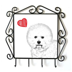 Bichon Frise- Kleiderbügel mit Hundebild. Sammlung! Hund mit Herz