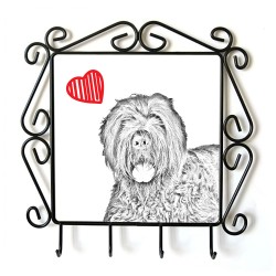 Terrier Ruso Negro- Percha para ropa con la imagen de perro. Perro con el corazón
