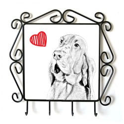 Chien de Saint-Hubert- Cintre pour vetements avec une image du chien. Collection. Chien avec le coeur