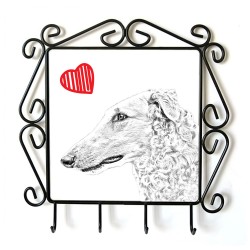 Borzoi- Percha para ropa con la imagen de perro. Perro con el corazón
