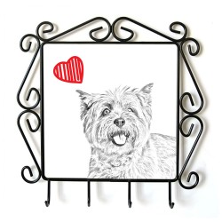 Cairn Terrier- Percha para ropa con la imagen de perro. Perro con el corazón