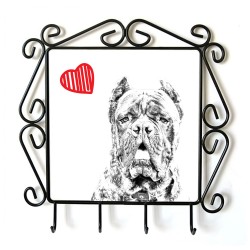 Mastín italiano- Percha para ropa con la imagen de perro. Perro con el corazón
